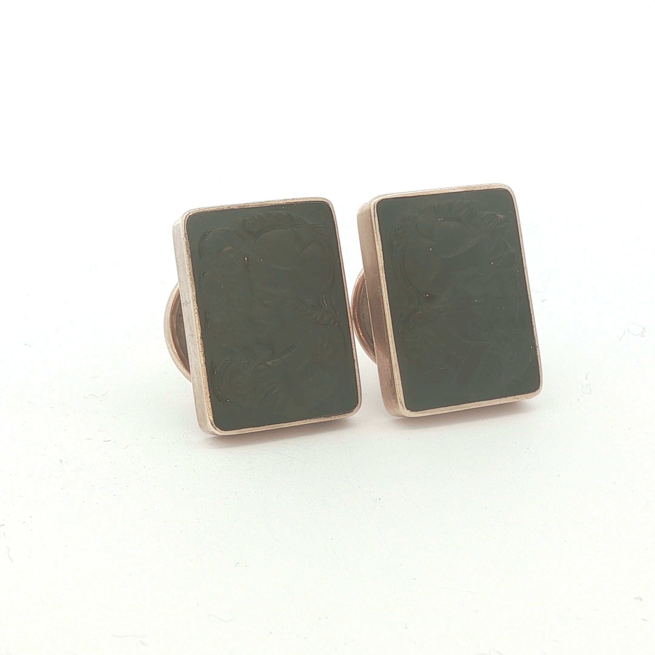 Black Onyx Soldier Cuff Links