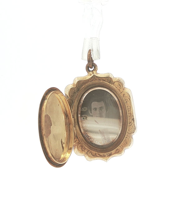 Antique 10K Gold Tintype Locket