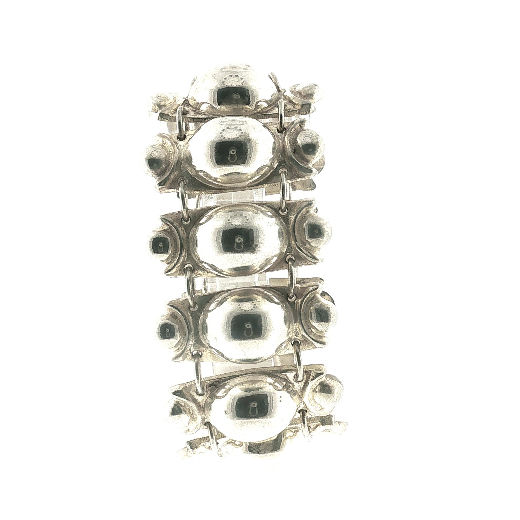 Mexican Silver Bubble Link Bracelet