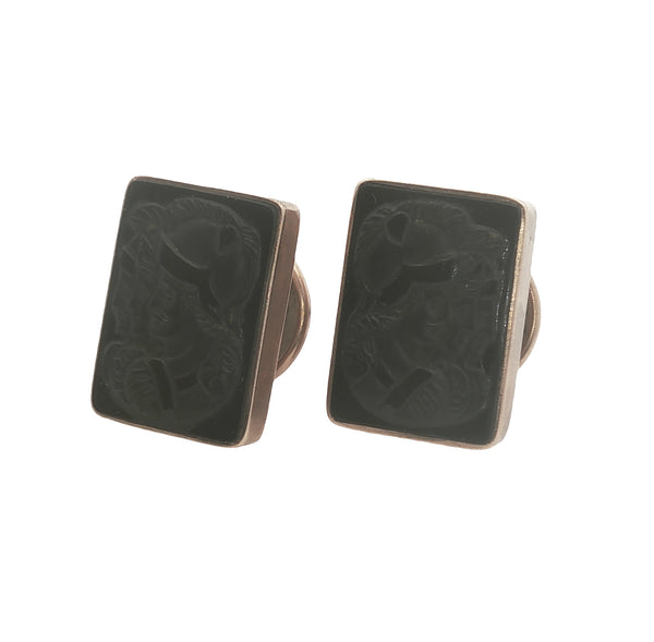 Black Onyx Soldier Cuff Links