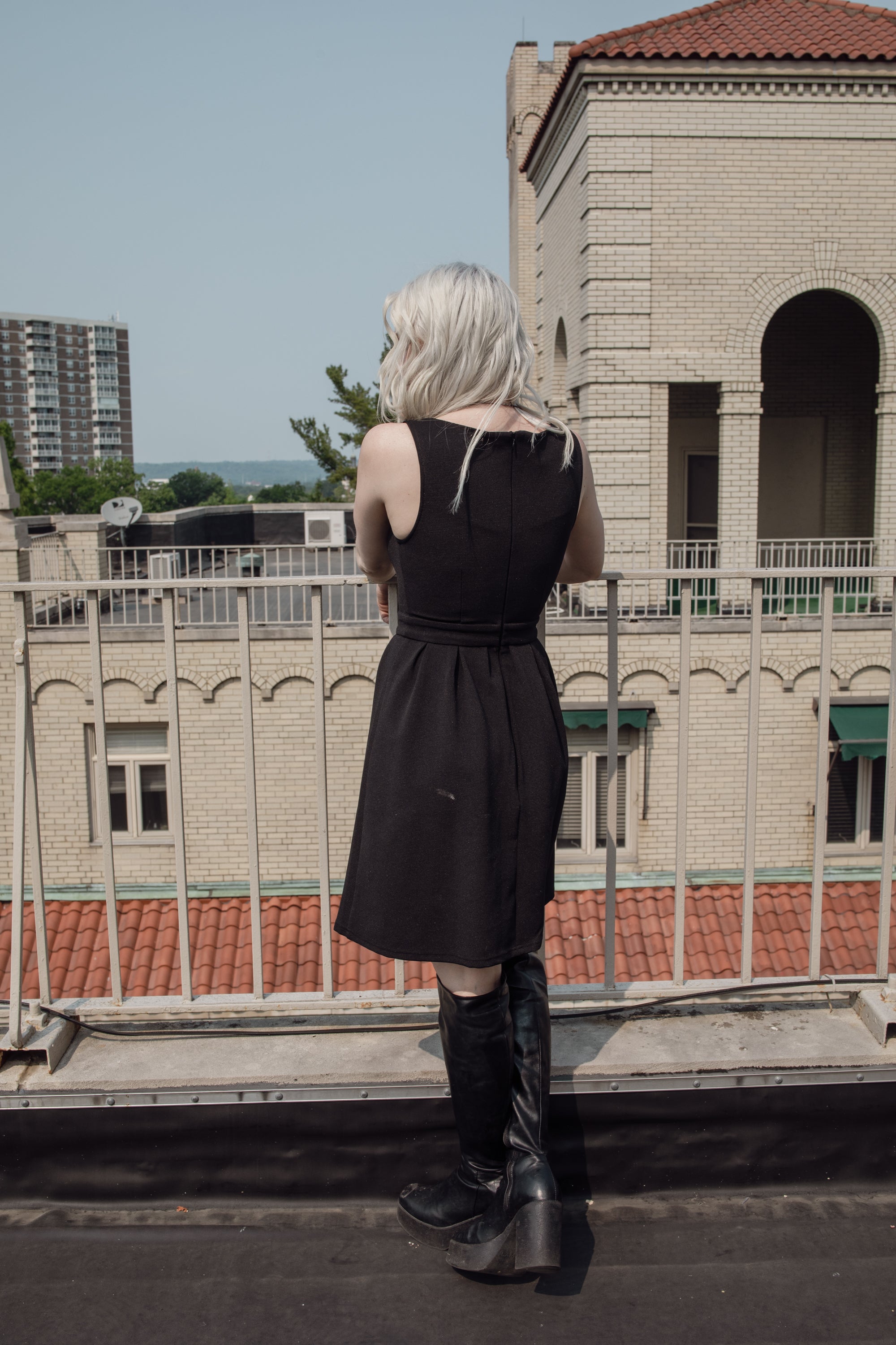 Black Bow Front Cocktail Dress