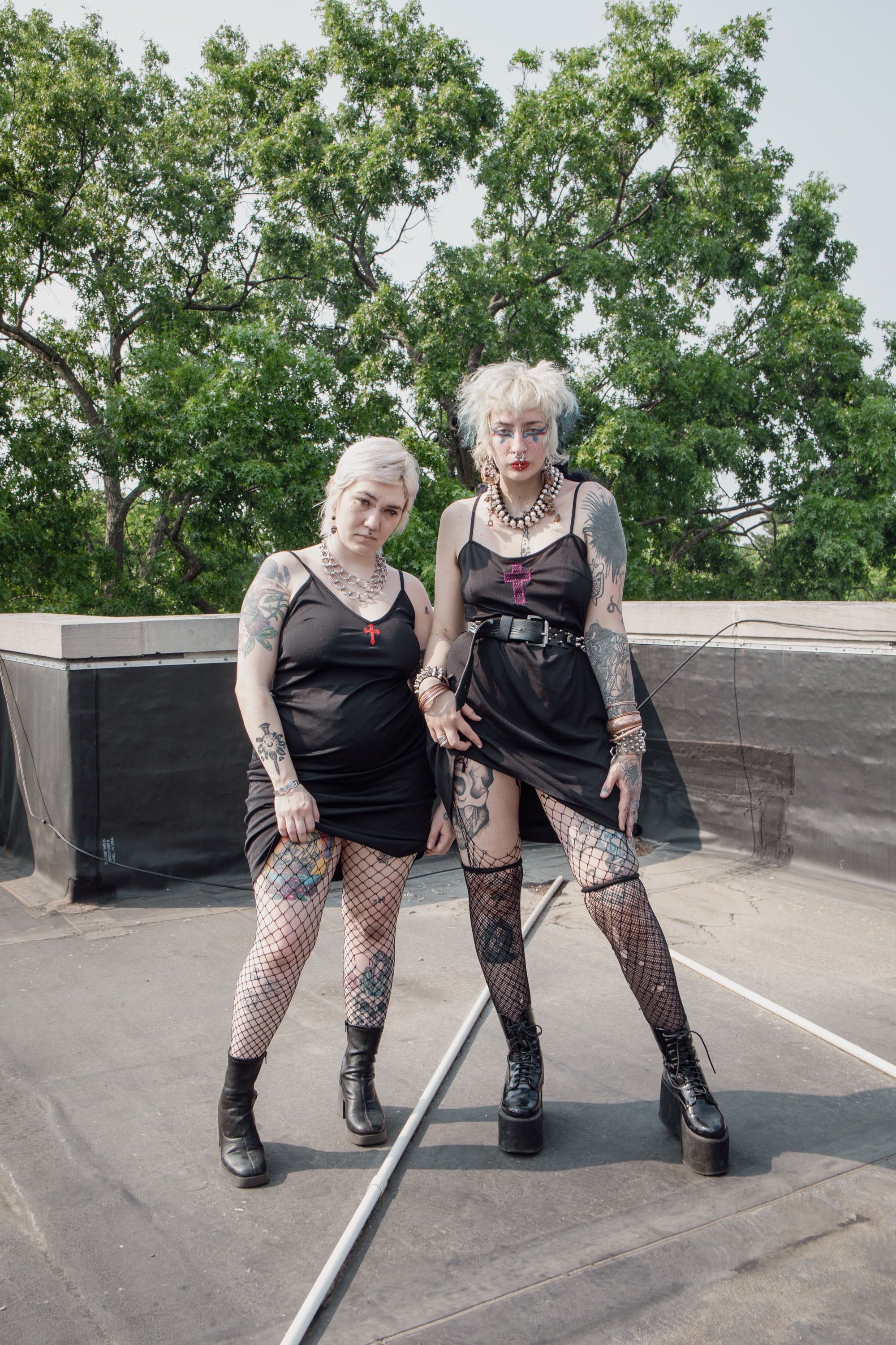 Sister of Mercy Black and Maroon Slip Dress