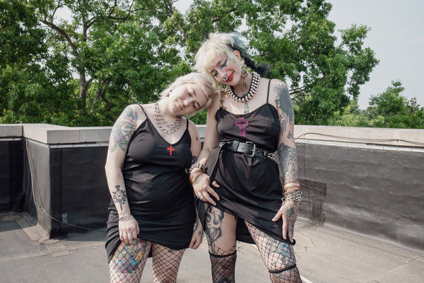 Sister of Mercy Black and Maroon Slip Dress