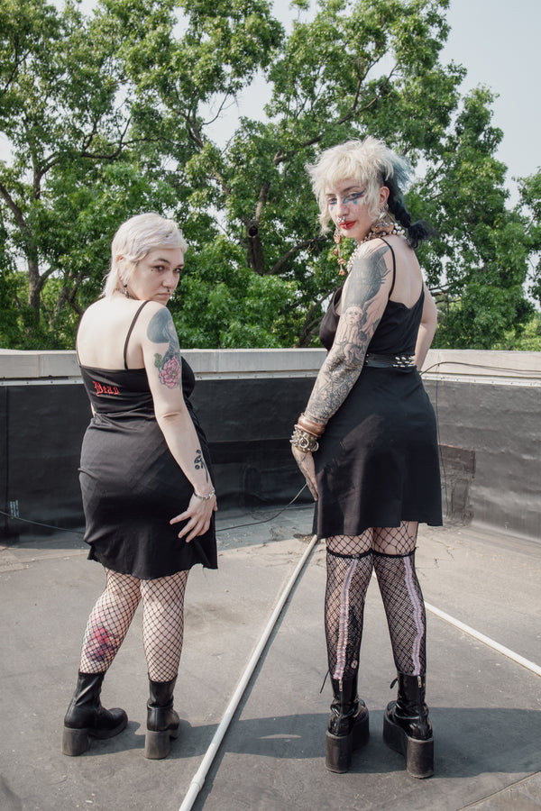 Sister of Mercy Black and Maroon Slip Dress