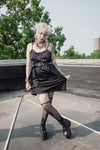Sister of Mercy Black and Maroon Slip Dress