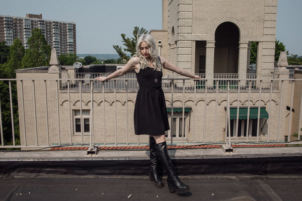 Black Bow Front Cocktail Dress