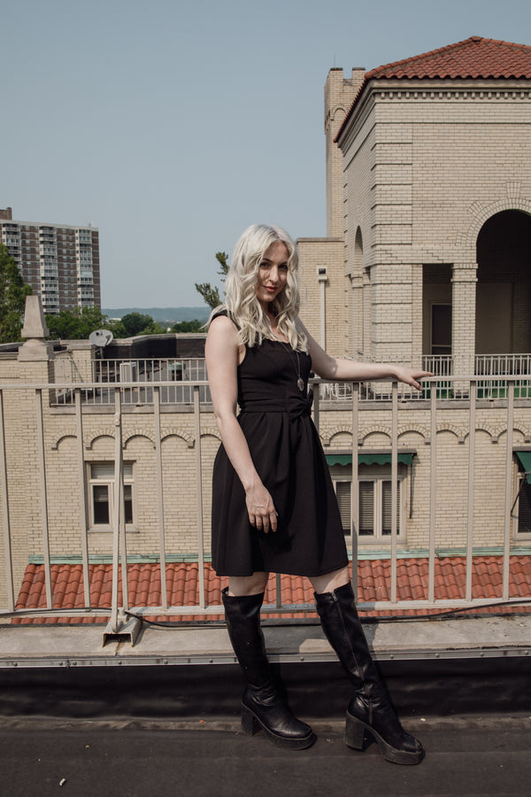Black Bow Front Cocktail Dress