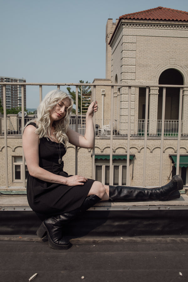 Black Bow Front Cocktail Dress