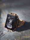 Antique Onyx Roman Soldier Intaglio Ring