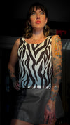 Brown and White Zebra Top