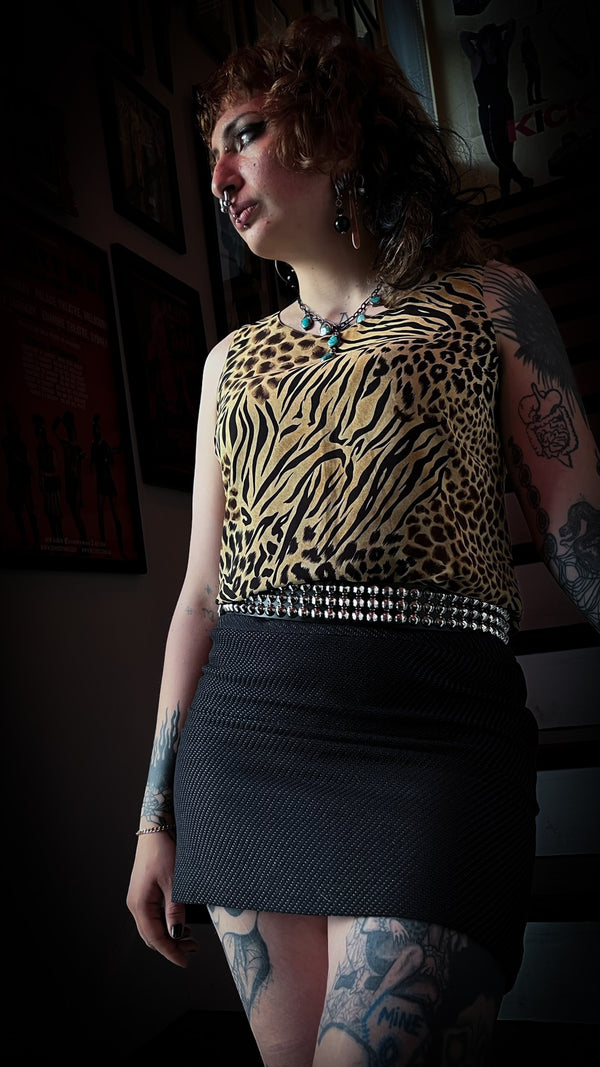 Reversible Animal Print Sleeveless Shirt
