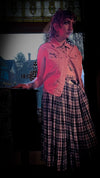 Black Plaid Midi Skirt