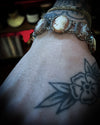 Sterling Silver Marcasite Shell Cameo Bracelet