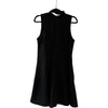 Mock Neck Black Skater Dress