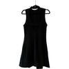 Mock Neck Black Skater Dress