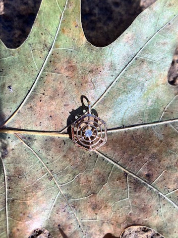 Upcycled Small Spiderweb Charm