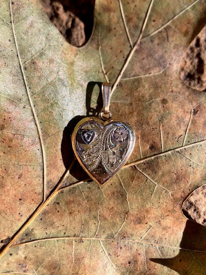 Gold Filled Heart Locket with Rose Cut Diamond