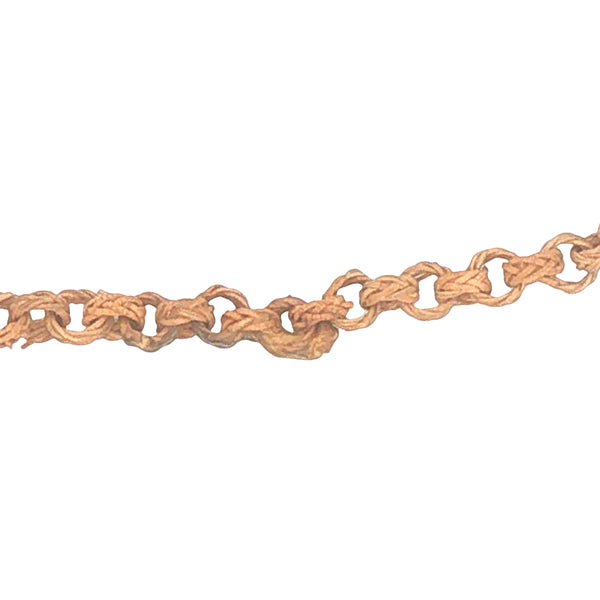 Antique Long Grass Wicker Woven Guard Chain Necklace