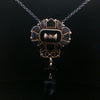 Upcycled Onyx and Glass Mourning Necklace