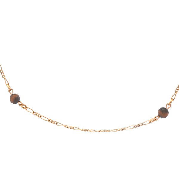 Tiger's Eye Bead Station Necklace