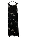 Black Midi Dress With Fish