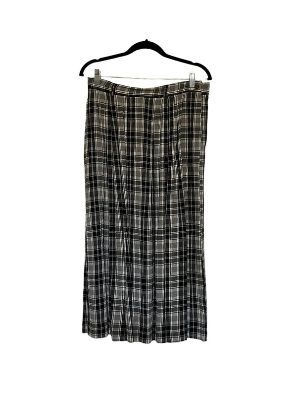 Black Plaid Midi Skirt