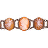 Sterling Silver Marcasite Shell Cameo Bracelet