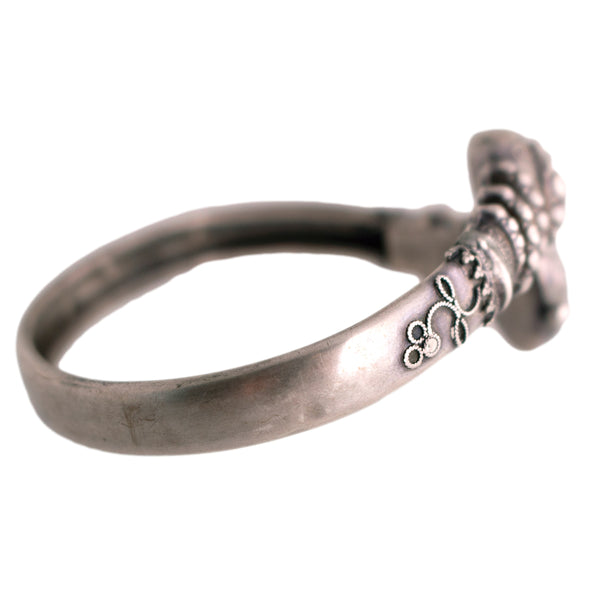 Antique 800 Silver Snake Coil Cuff Bracelet