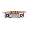 David-Andersen White Enameled Flower Link Bracelet