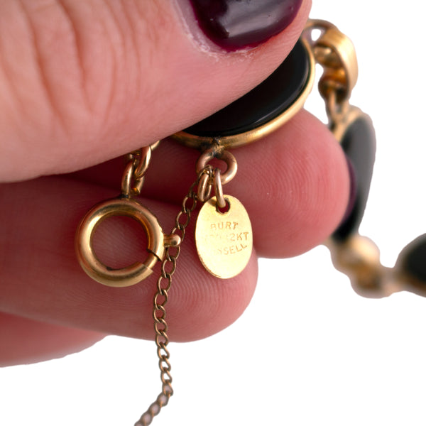 Gold Filled Onyx Link Bracelet