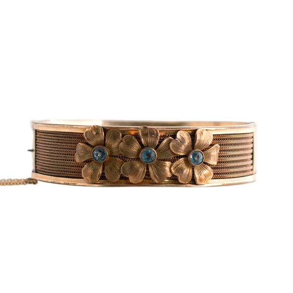 Gold Filled Bangle with Flowers