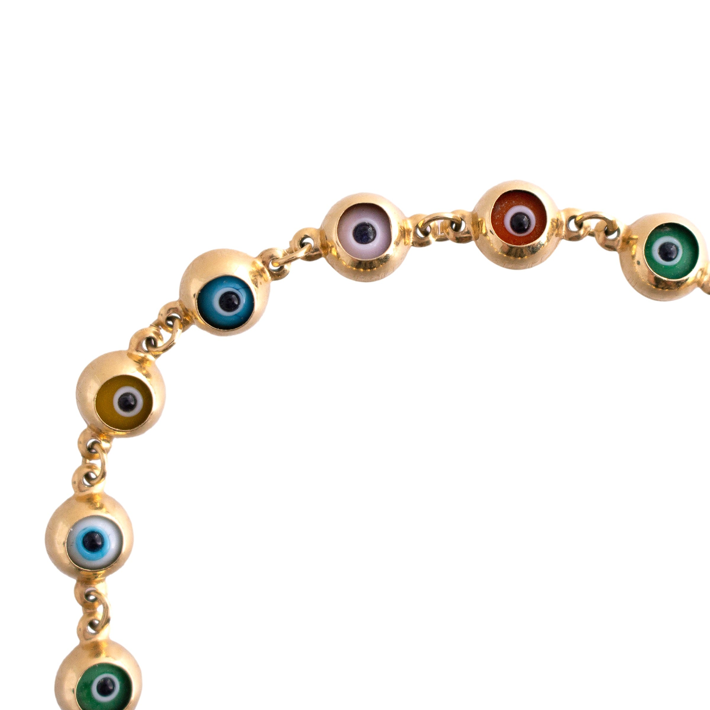 Gold Evil Eye Link Bracelet