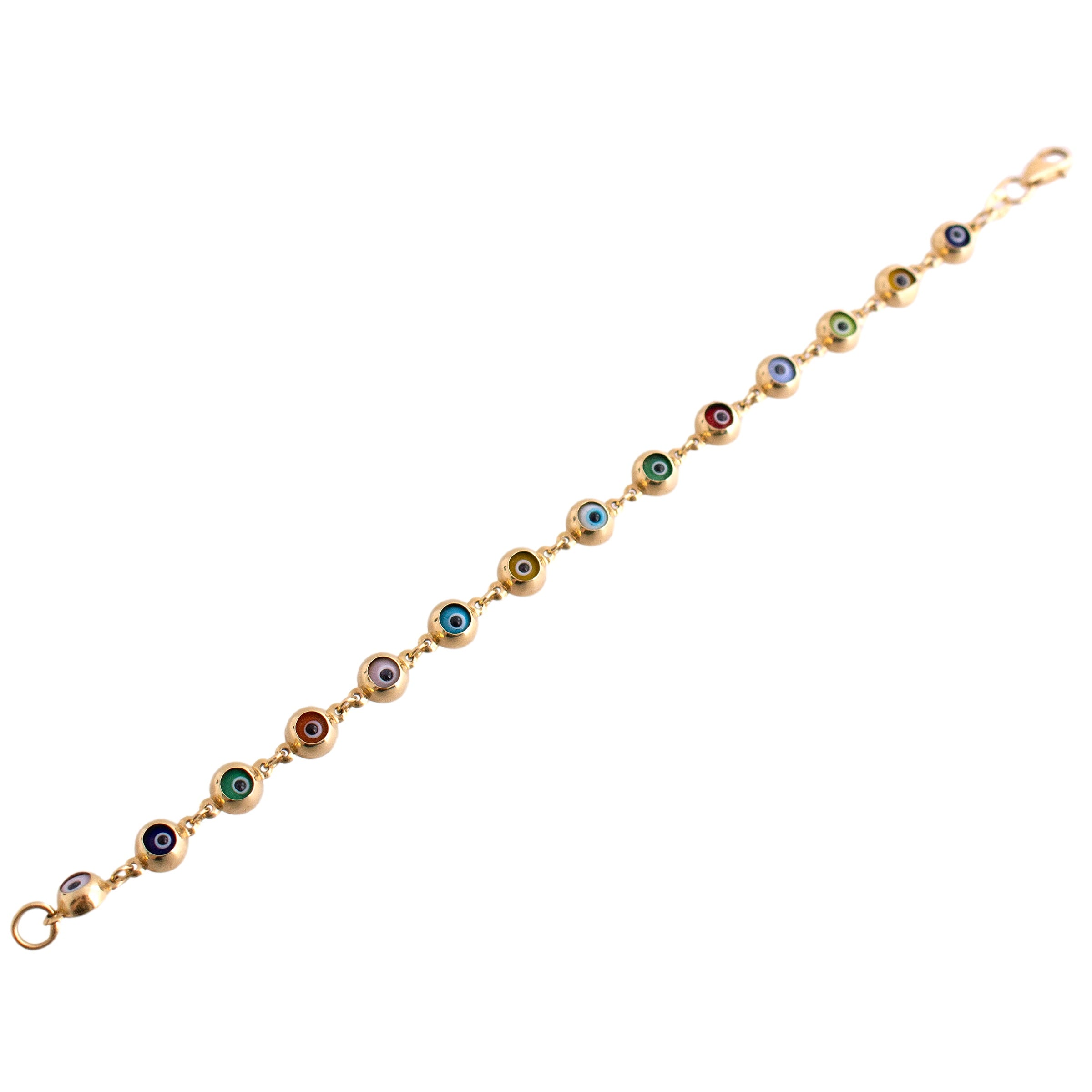 Gold Evil Eye Link Bracelet