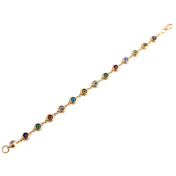 Gold Evil Eye Link Bracelet