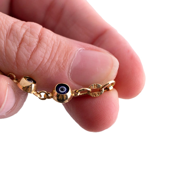 Gold Evil Eye Link Bracelet