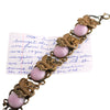 Antique Brass Flying Serpent Art Glass Bracelet
