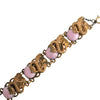 Antique Brass Flying Serpent Art Glass Bracelet
