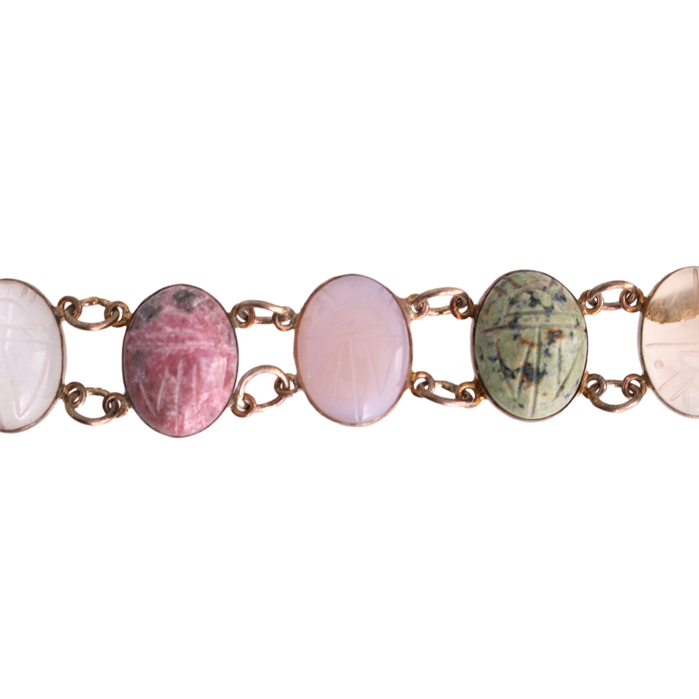 Sterling Gemstone Scarab Bracelet
