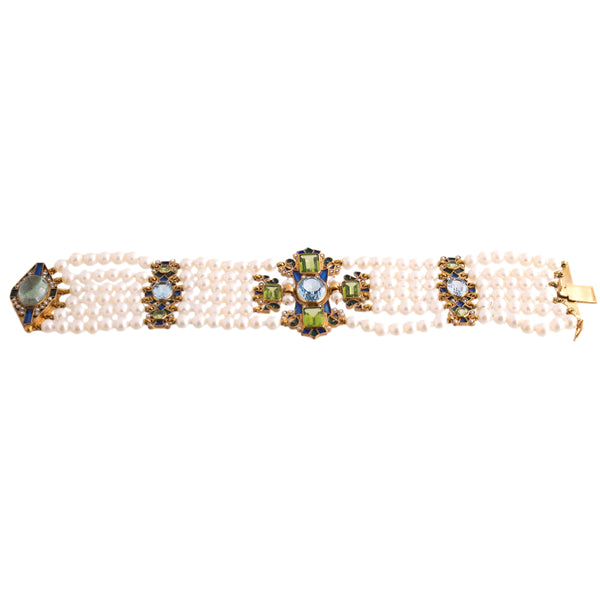 Percossi Papi Multi Row Pearl Bracelet