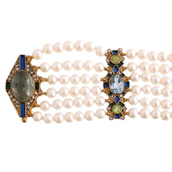 Percossi Papi Multi Row Pearl Bracelet