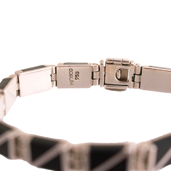 Silver Onyx Link Bracelet