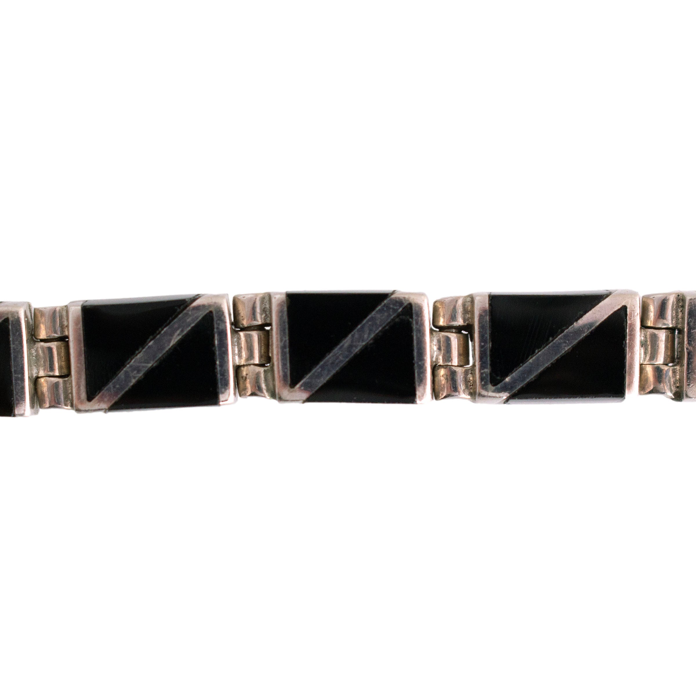 Silver Onyx Link Bracelet