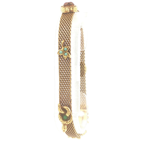 Goldette Victorian Revival Mesh Slide Bracelet