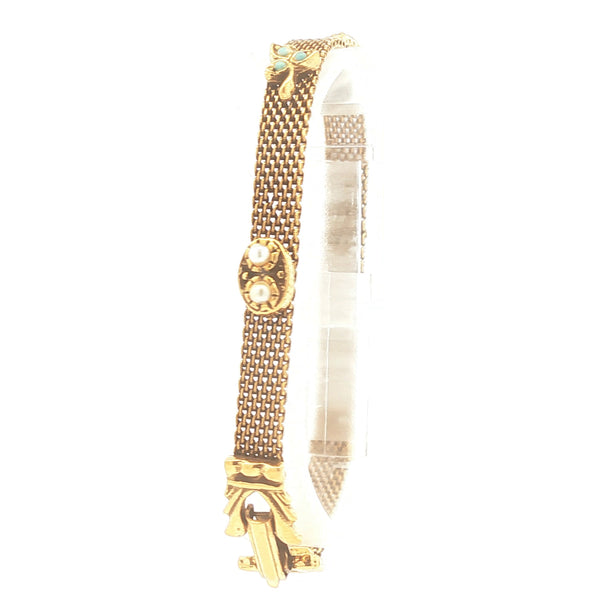 Goldette Victorian Revival Mesh Slide Bracelet