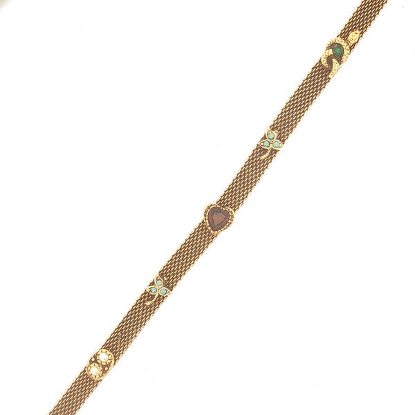 Goldette Victorian Revival Mesh Slide Bracelet