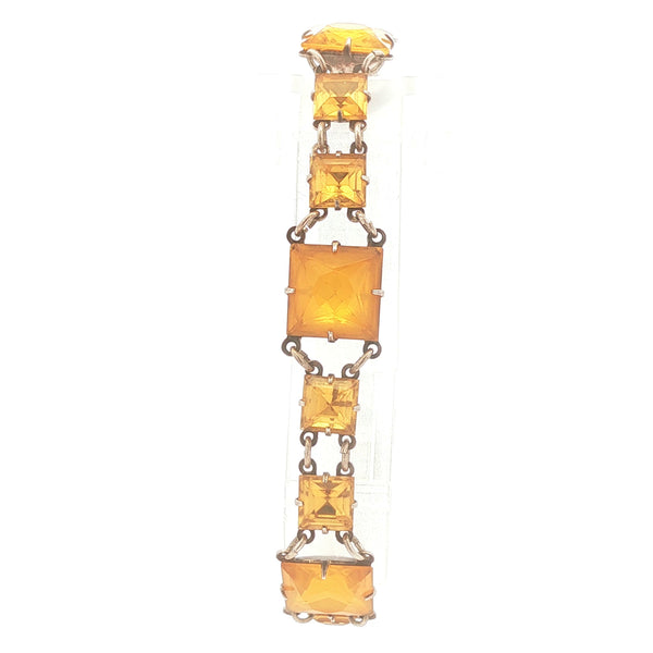 Sterling Yellow Glass Bracelet