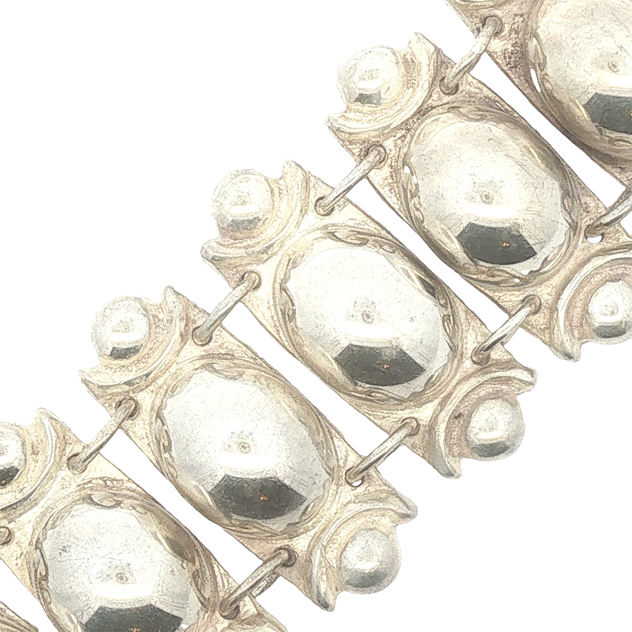 Mexican Silver Bubble Link Bracelet