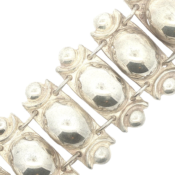 Mexican Silver Bubble Link Bracelet