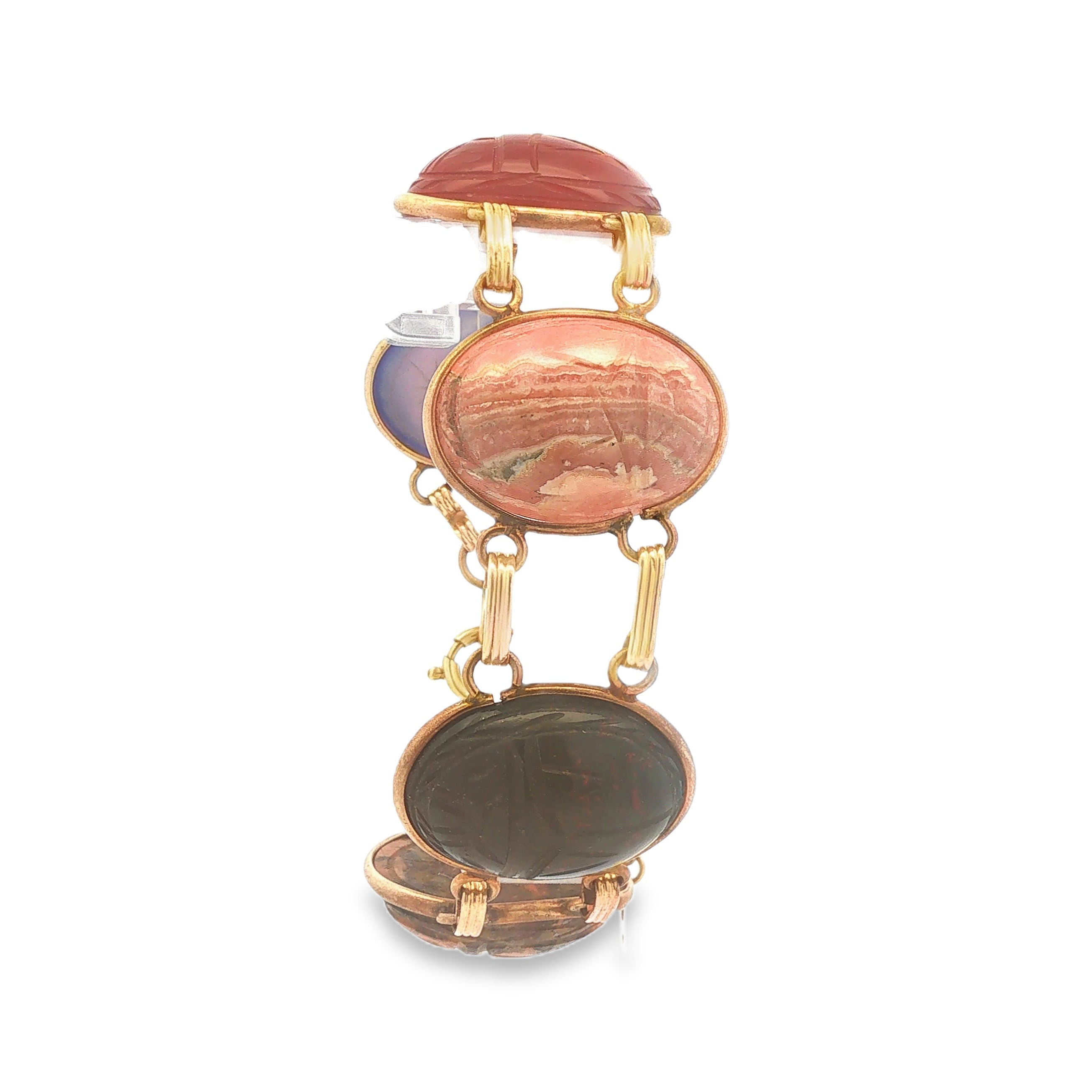 Vintage Wide Burt Cassell Scarab Link Bracelet