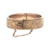 Antique Floral Gold Filled Hinged Bangle